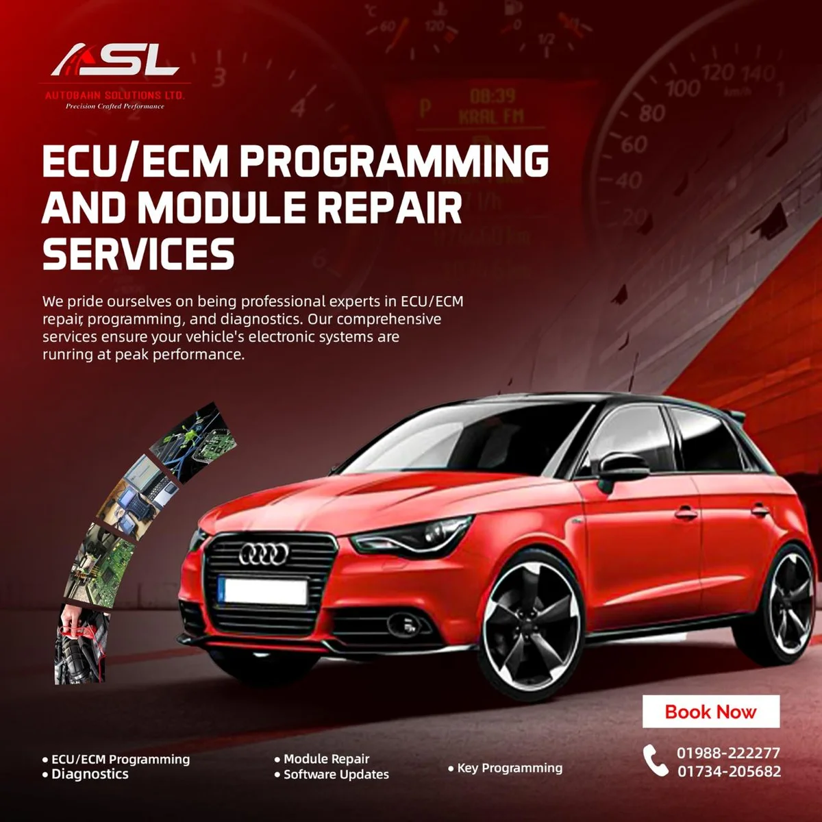 ECU/ECM programming and module repair service at Autobahn Solutions, Dhaka