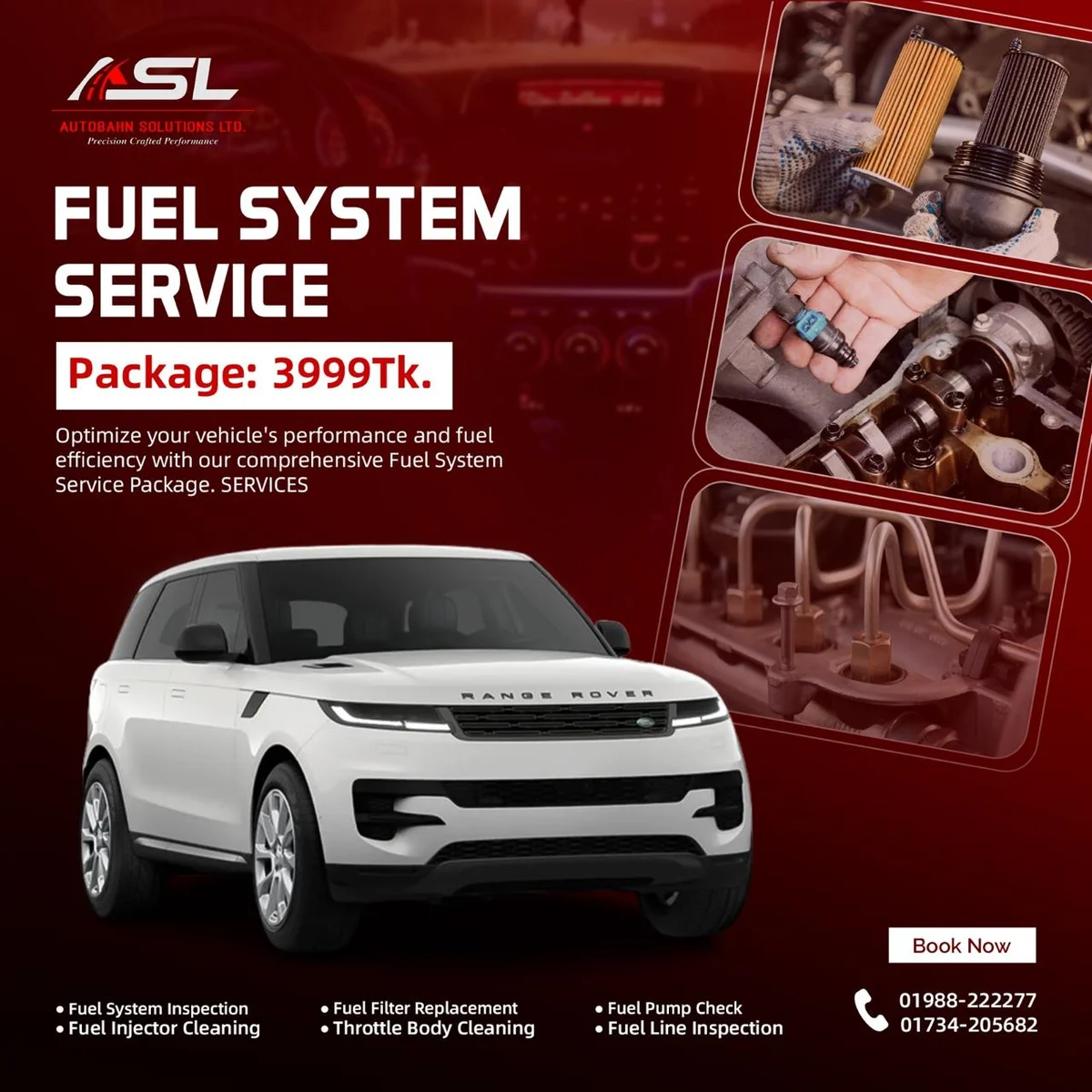 Fuel system service package (3999 Tk) at Autobahn Solutions, Dhaka